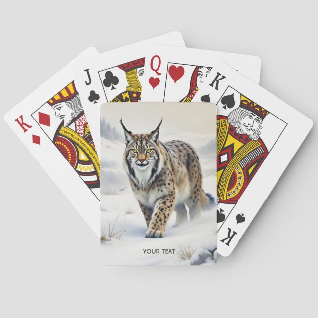Baralho Fantasy Cute Lynx Winter Snow (Verso)