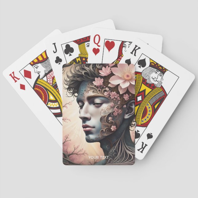 Baralho Fantasy Cute Man Face Flowers (Verso)