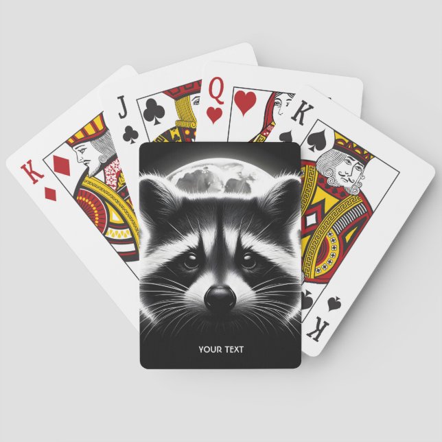 Baralho Fantasy Cute Racoon Face Moon (Verso)
