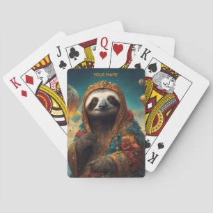 Baralho Fantasy Cute Vivid Flowers Royal Sloth
