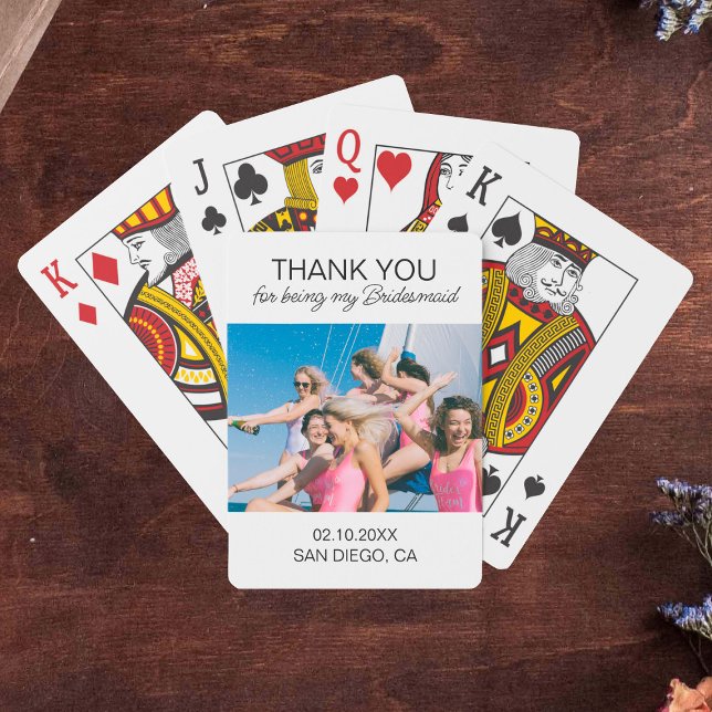 Baralho Favor de agradecimento para madrinhas com foto per (Bridesmaids Thank You Favor Personalized Photo Poker Cards
)