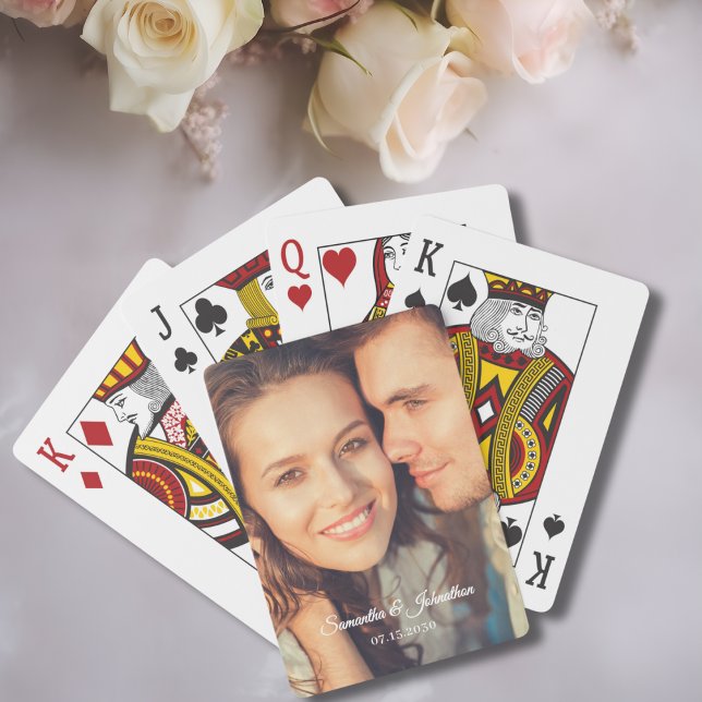Baralho Favor de Casamento com Foto Personalizada em Letra (Criador carregado)