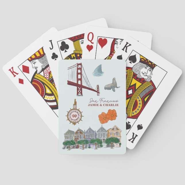 Baralho Favor de casamento em San Francisco (Verso)