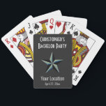 Baralho Favor do Casamento Estelar do Partido de Bachelor<br><div class="desc">Estes cartões de jogo com tema estelar são o favor ou presente perfeito para a sua despedida de solteiro. Personalize com o nome do noivo,  o local da festa ou outra mensagem personalizada e a data do solteiro.</div>