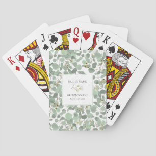 Baralho Favor do Casamento Eucalyptus Greenery Watercolor