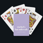 Baralho Favor Personalizado do Bat Mitzvah, Lavanda Roxo M<br><div class="desc">Lavanda Roxo Moderno Bat Mitzvah Favorita Jogar Cartões</div>