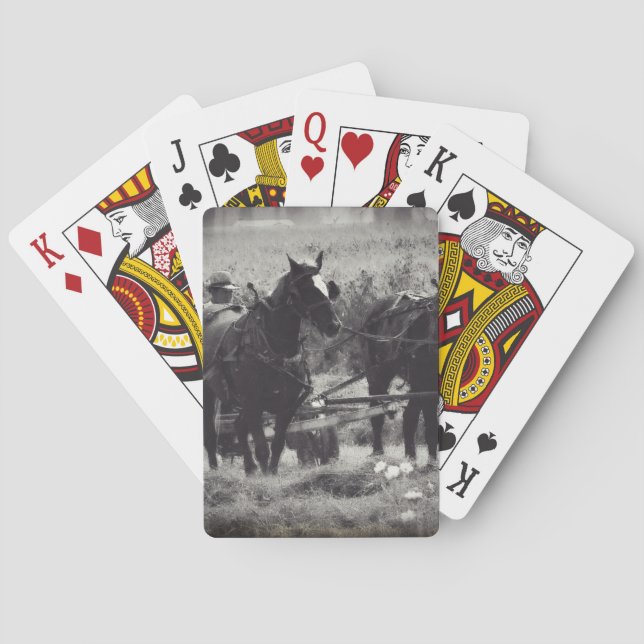 Baralho Fazer com Cavalos Pretos e Brancos (Verso)