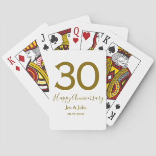 Baralho Feliz 30 data de aniversário data ouro bold lete