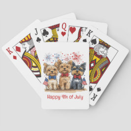 Baralho Feliz 4 De Julho Yorkshire Terrier Dogs