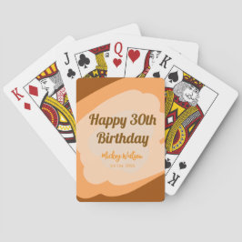 Baralho Feliz aniversário de 30 anos em madeira rústica de