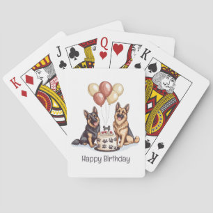 Baralho Feliz aniversário German shepherd Cães Bolo de Ani