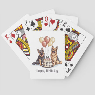 Baralho Feliz aniversário German shepherd Cães Bolo de Ani