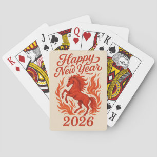 Baralho Feliz ano novo 2026 Cavalo de Fiery