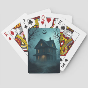 Baralho Feliz Cartão de Halloween - Cena de Casa Assombrad