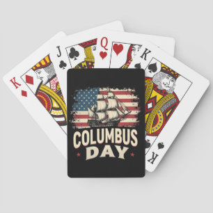 Baralho Feliz Dia de Columbus de Exploração e Reflexão