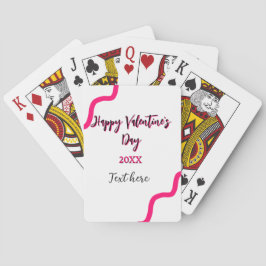 Baralho Feliz dia de os namorados cor-de-rosa espiral negr
