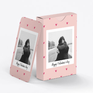 Baralho Feliz dia de os namorados   Coração Rosa e Vermelh