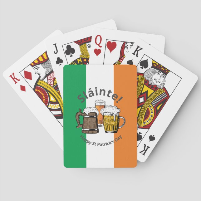 Baralho FELIZ DIA DE SÃO PATRÍCIO Cartoon Beers Sláinte! (Verso)