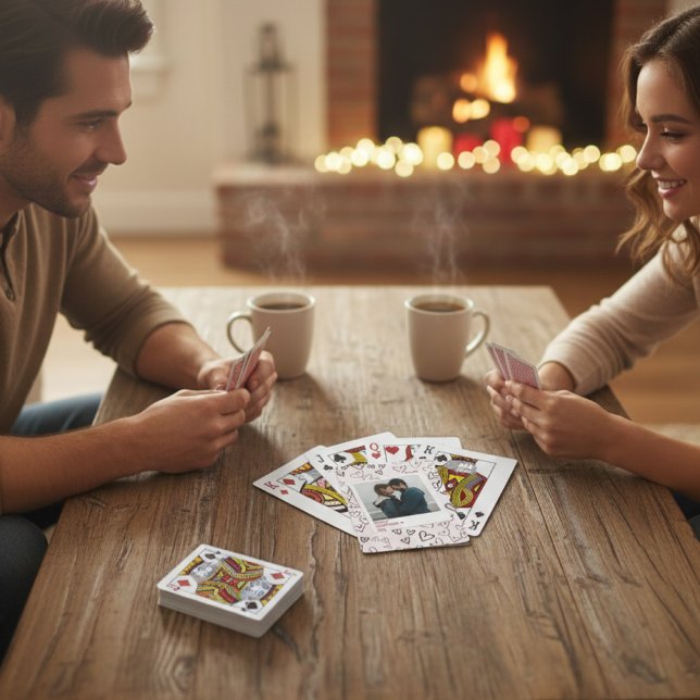 Baralho Feliz Dia dos Namorados Foto Romântica Na moda (Criador carregado)