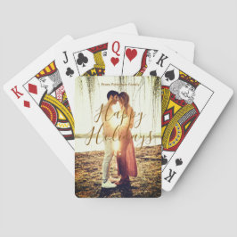 Baralho Feliz feriado marrom adicionar casal nome da foto