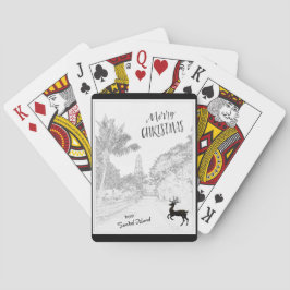 Baralho Feliz Natal do Farol da Ilha Sanibel FL