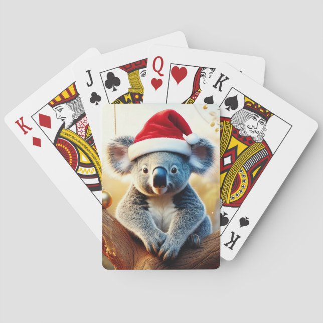 Baralho Feliz Natal Koala sentado em Gumtree (Verso)