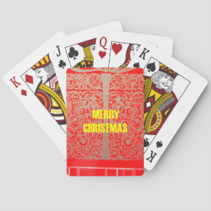 Baralho Feliz Ouro de Natal Red Snow Glitter Hearts Art