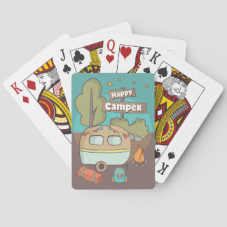 Baralho Feliz Trailer de Camper Jogando Cartões