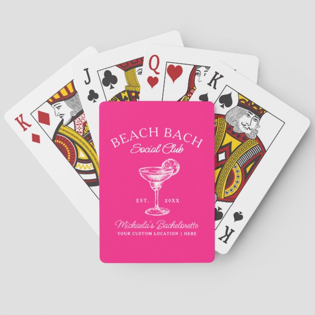 Baralho Festa Cor-de-Rosa de Cocktail Personalizada de Sol (Verso)