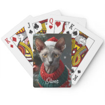 Festivo Cornish Rex Cat Natal Personalizado