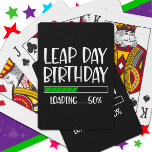 Baralho Fev 29 Dia de Leap Aniversário 50% Ano de Carregam