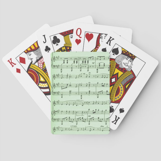 Baralho Ficha de Música Verde (Verso)