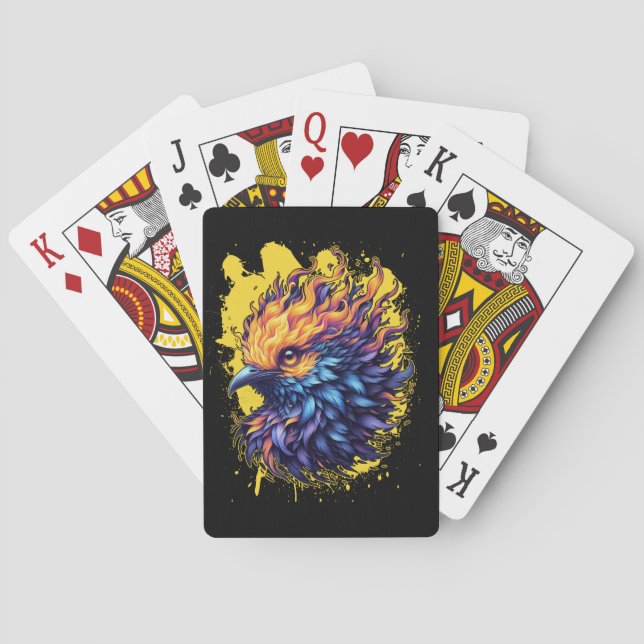 Baralho Fiery Phoenix Bird Art (Verso)
