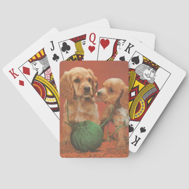 Baralho Fio e Afeto, Cocker Spaniels em Jogo (Verso)