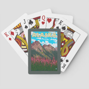 Baralho Fireweed com o poster das viagens vintage das