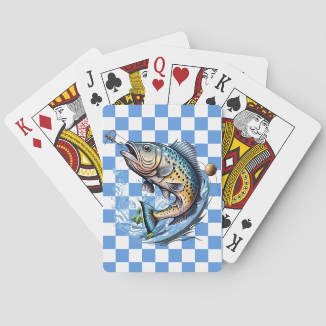 Baralho Fishing Azul Xadrez (Verso)