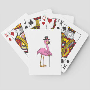 Baralho Flamingo como pensionista com bengalê