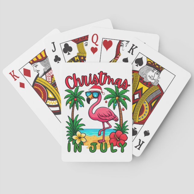 Baralho Flamingo de Natal em Julho (Verso)