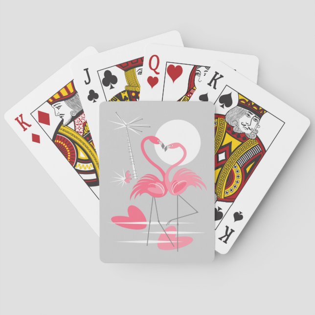Baralho Flamingo Love jogar cartas cor-de-rosa (Verso)