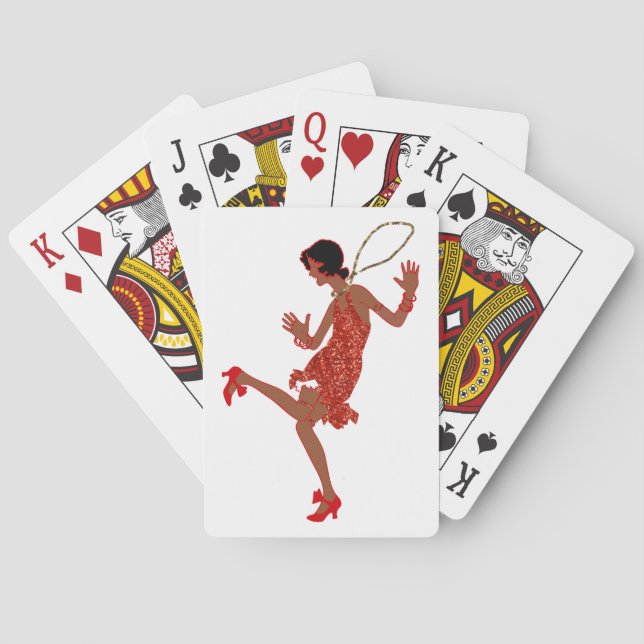 Baralho flaper preto sequencial vermelho (Verso)