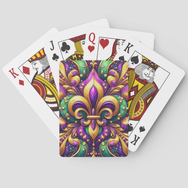 Baralho fleur de lis mardi gras (Verso)