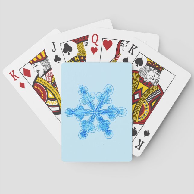 Baralho Floco de neve azul-inverno (Verso)