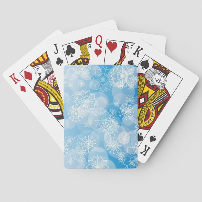 Baralho Flocos de natal em um fundo azul         (Verso)