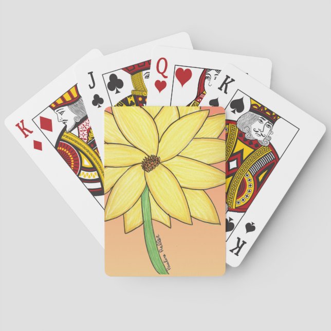 Baralho Flor Amarela com fundo laranja (Verso)
