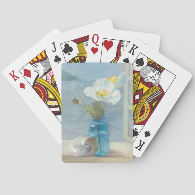 Baralho Flor Branca Sobrevendo ao Mar (Verso)
