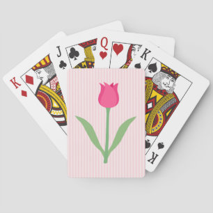 Baralho Flor cor-de-rosa bonito da tulipa