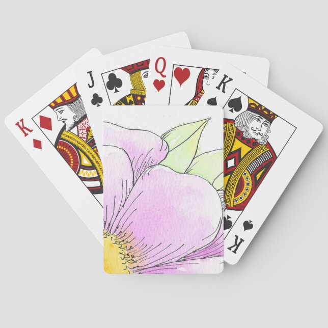 Baralho Flor de Aquarela Rosa Caprichosa (Verso)