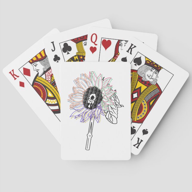 Baralho Flor de Arco-Íris Arte Funky (Verso)