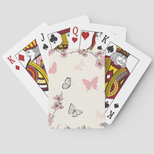 Baralho Flor de Borboleta Elegante (6) (Verso)