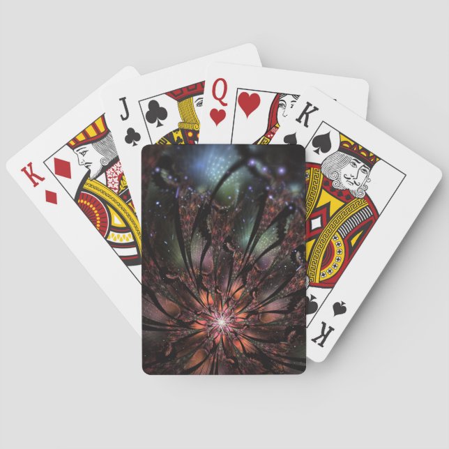 Baralho Flor de fantasia fractal, suave e tenra, invita (Verso)